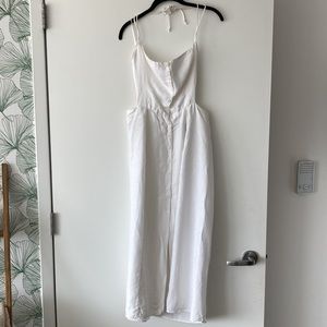 Reformation Linen Midi Dress with Buttons